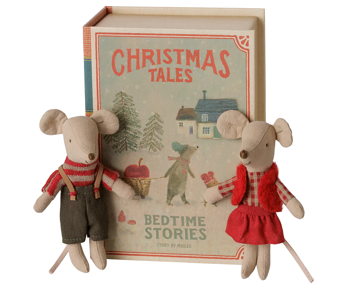 Christmas twin mice, Little sister and brother in book - Image 2