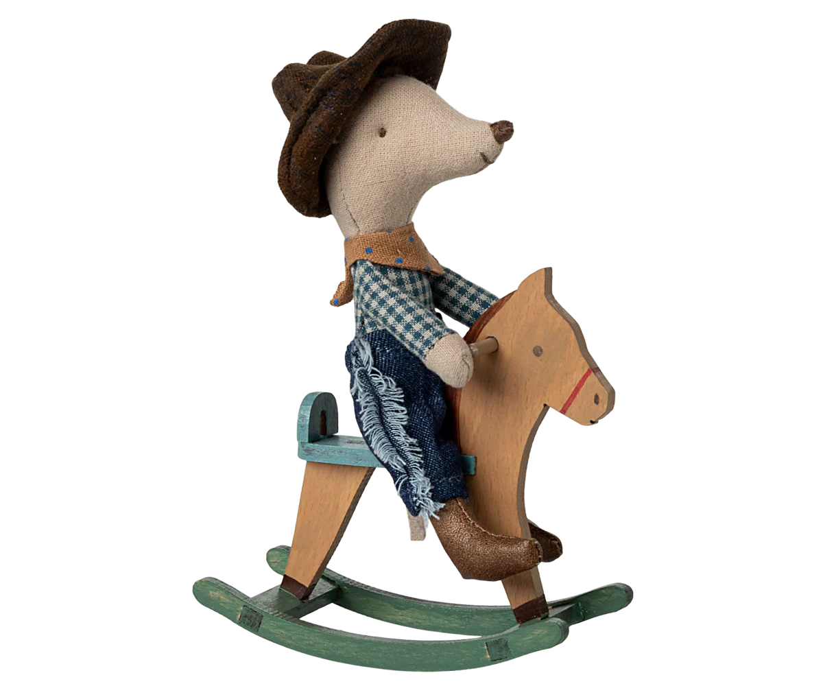 Cowboy mouse on rocking horse, Little brother - Image 4