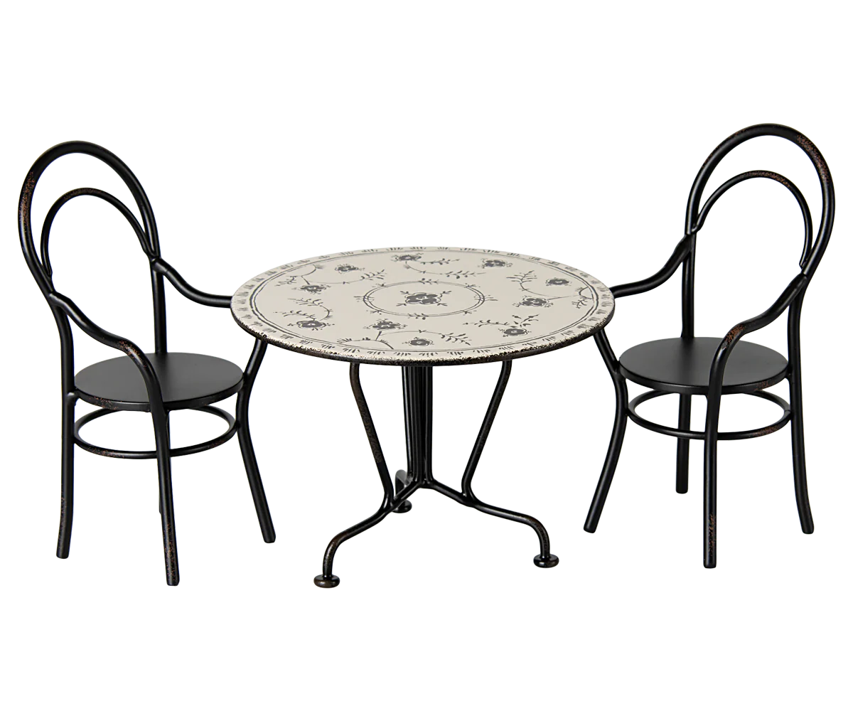 Miniature Dining Table, Set with 2 Chairs