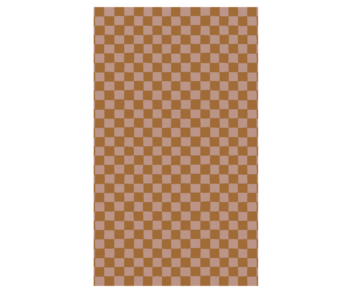 Gift wrap, 10 m - Checker - Rose/Ocher