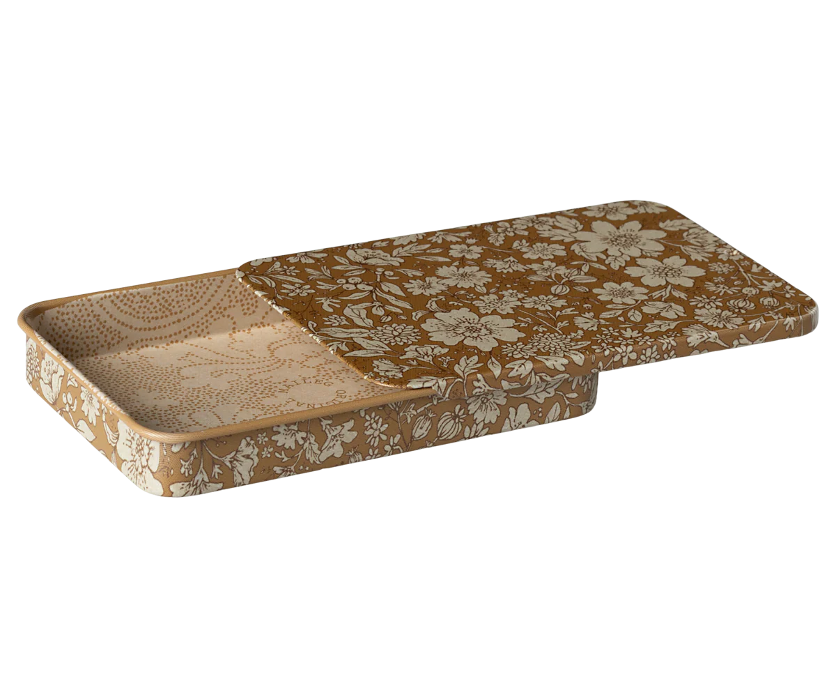 Metal box w. sliding lid, Blossom - Ocher - Image 3