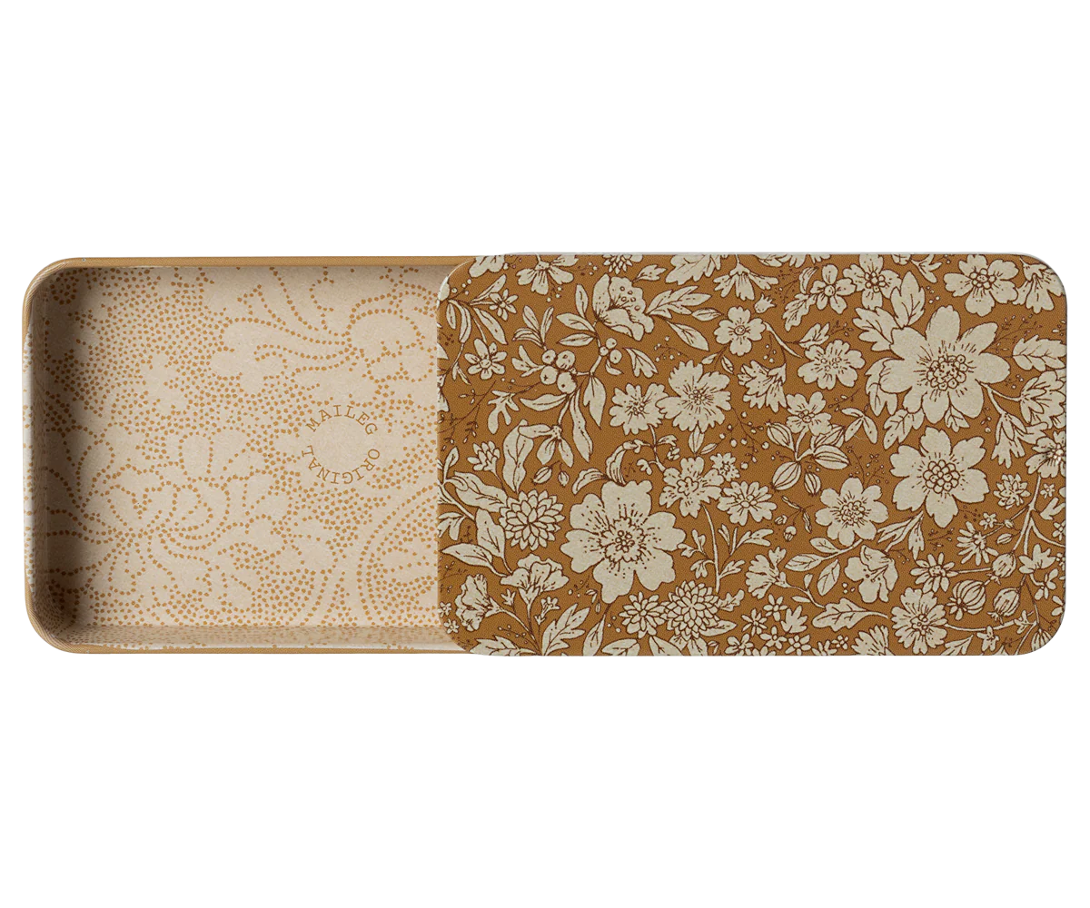 Metal box w. sliding lid, Blossom - Ocher - Image 4