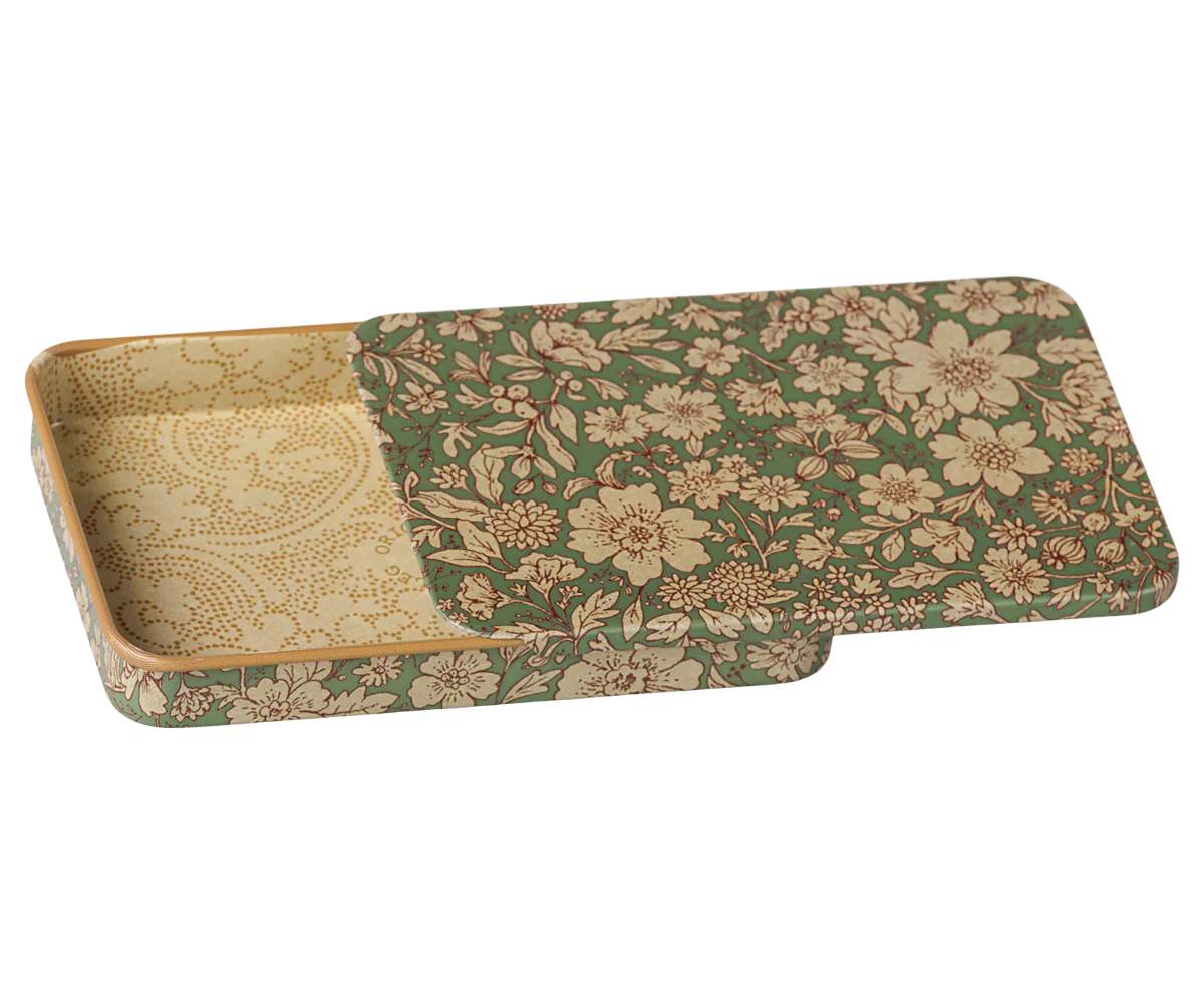 Metal box w. sliding lid - Blossom - Blue - Image 2