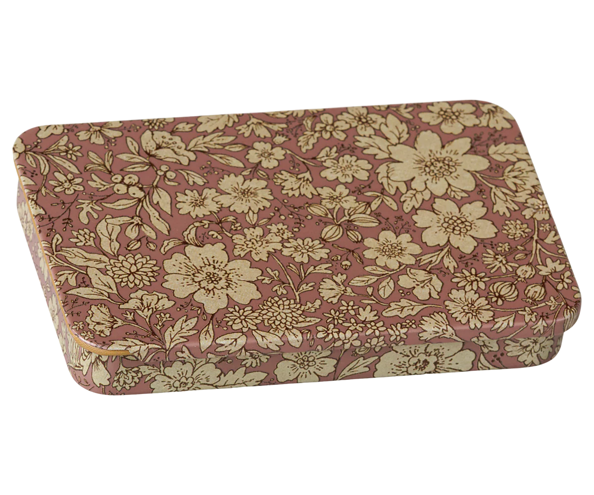 Metal box w. sliding lid - Blossom - Heather
