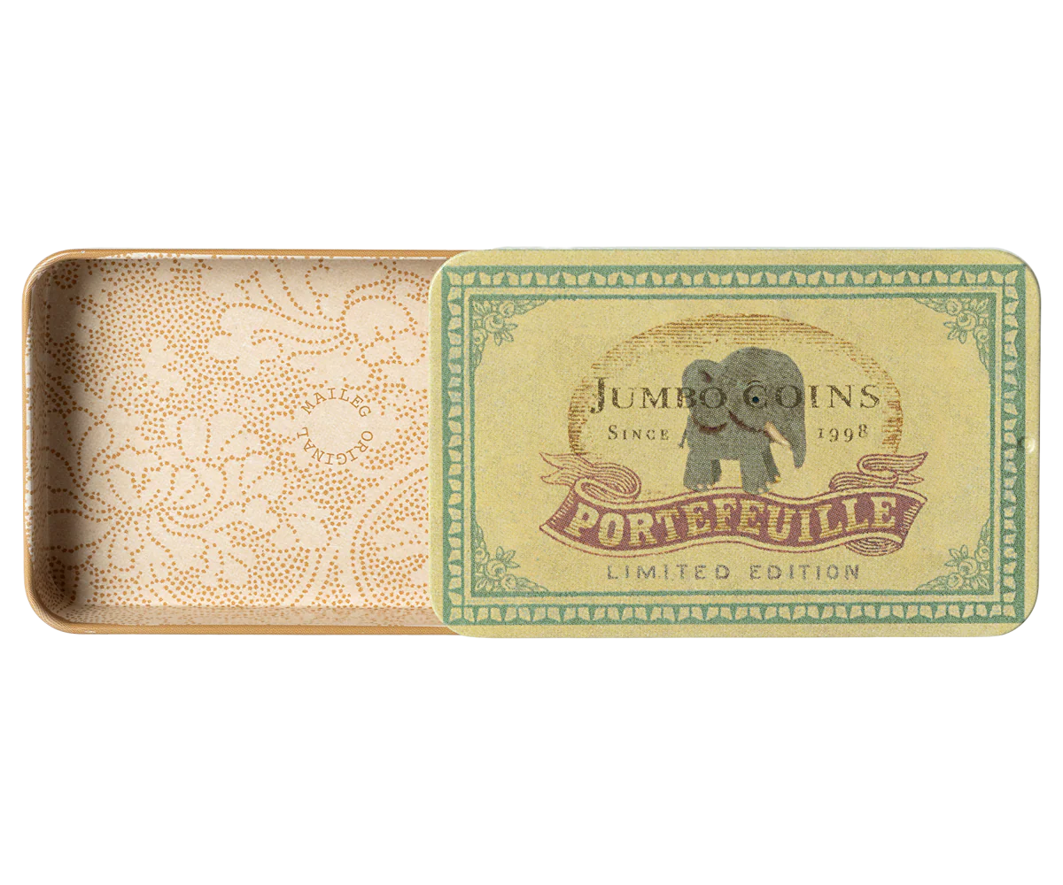 Metal box w. sliding lid, Jumbo coins - Image 3