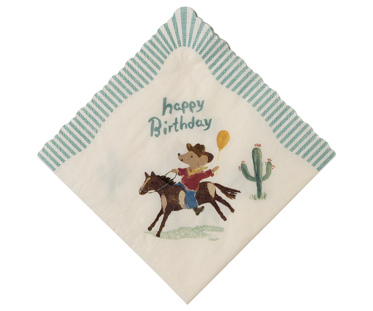 Napkin, Happy birthday - Cowboy (20 pcs) - Image 3