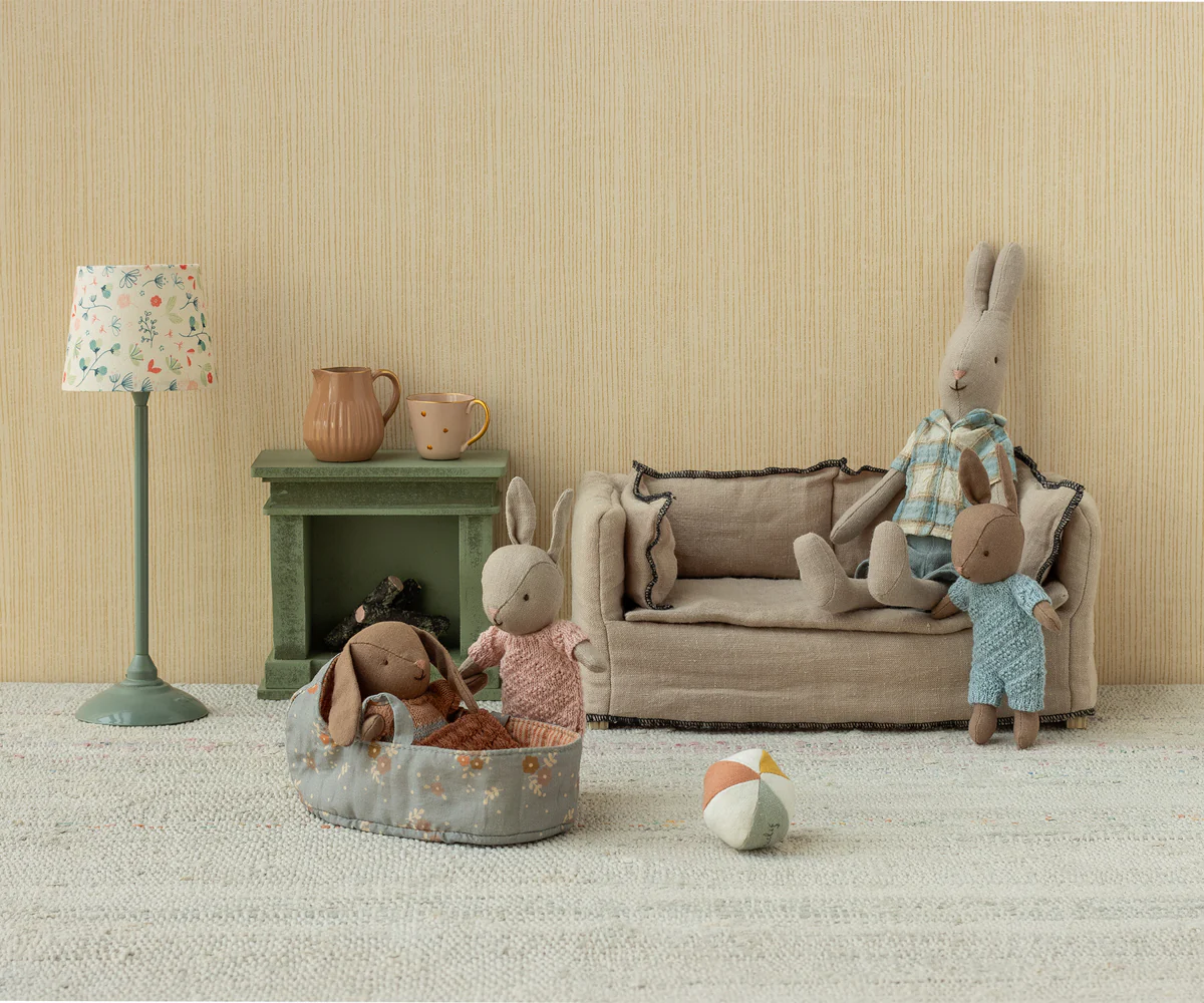 Rabbit, Micro - Brown - Blue knitted suit - Image 3