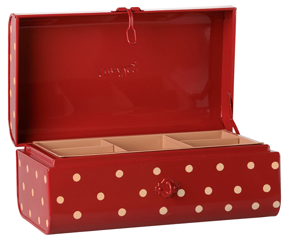 Storage suitcase, Small - Red w. tray - Image 3