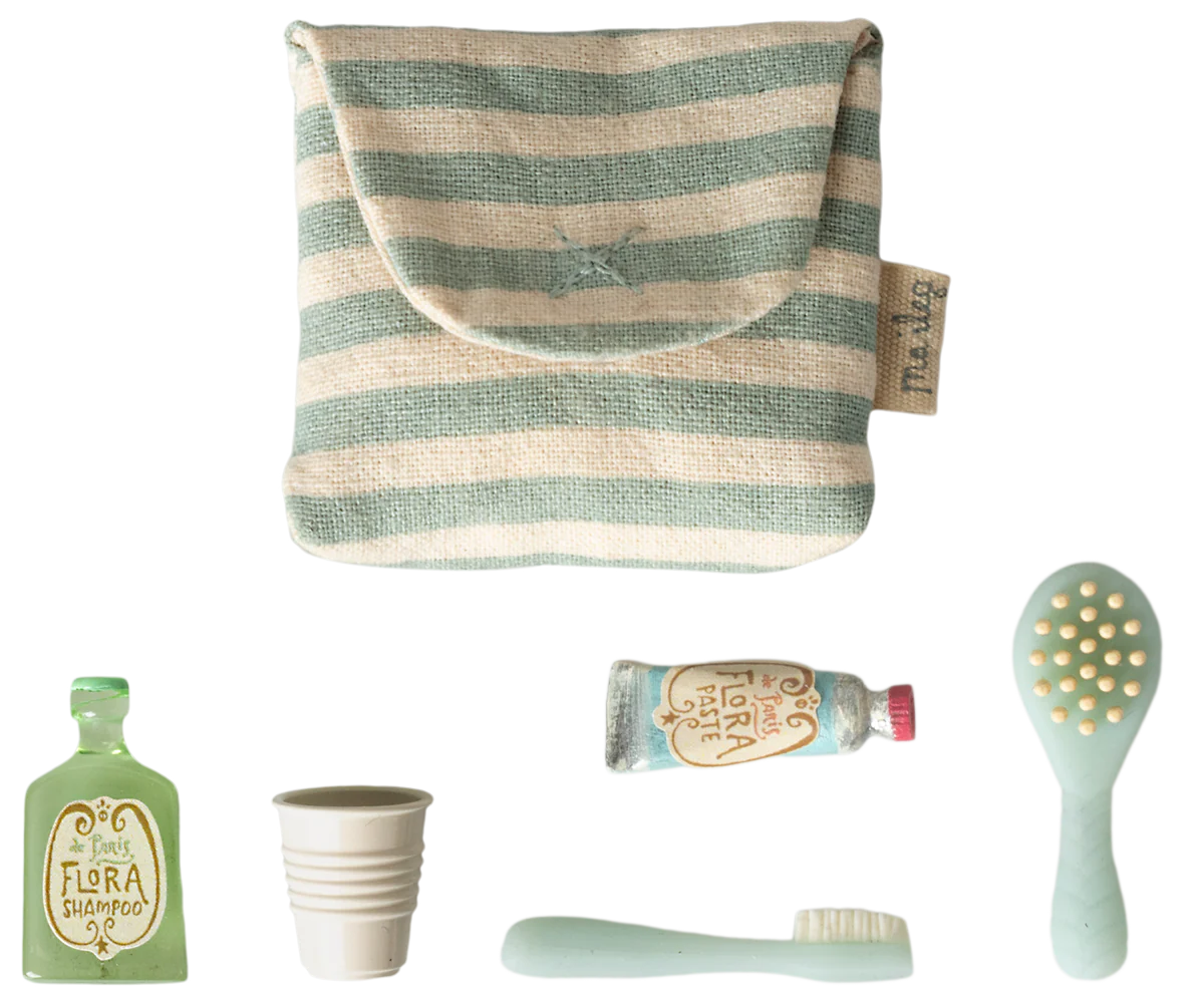 Tooth brush set in bag, Mouse - Blue stripe - Image 4