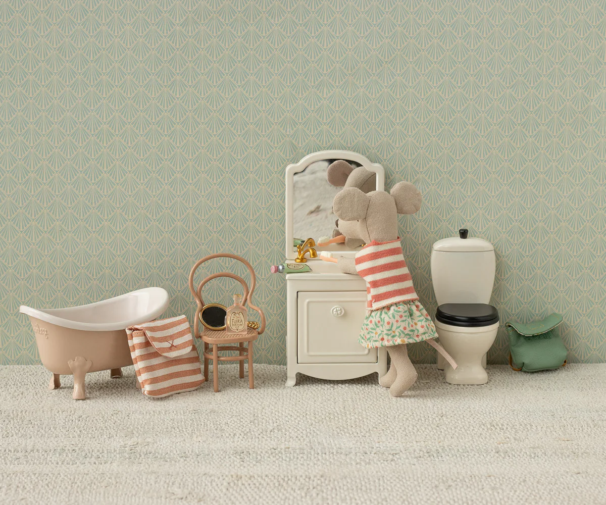 Tooth brush set in bag, Mouse - Coral stripe - Image 3