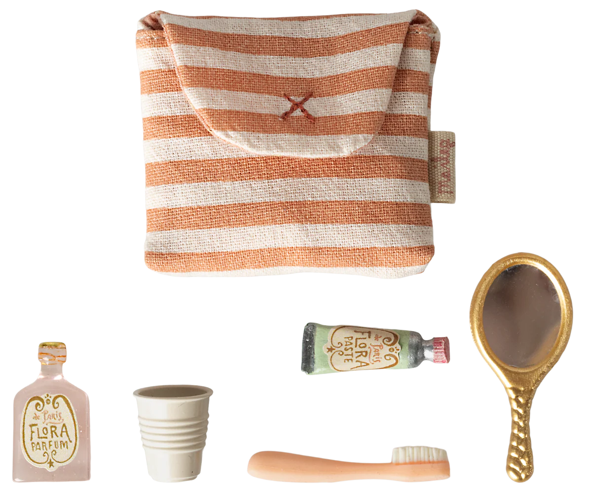Tooth brush set in bag, Mouse - Coral stripe - Image 4