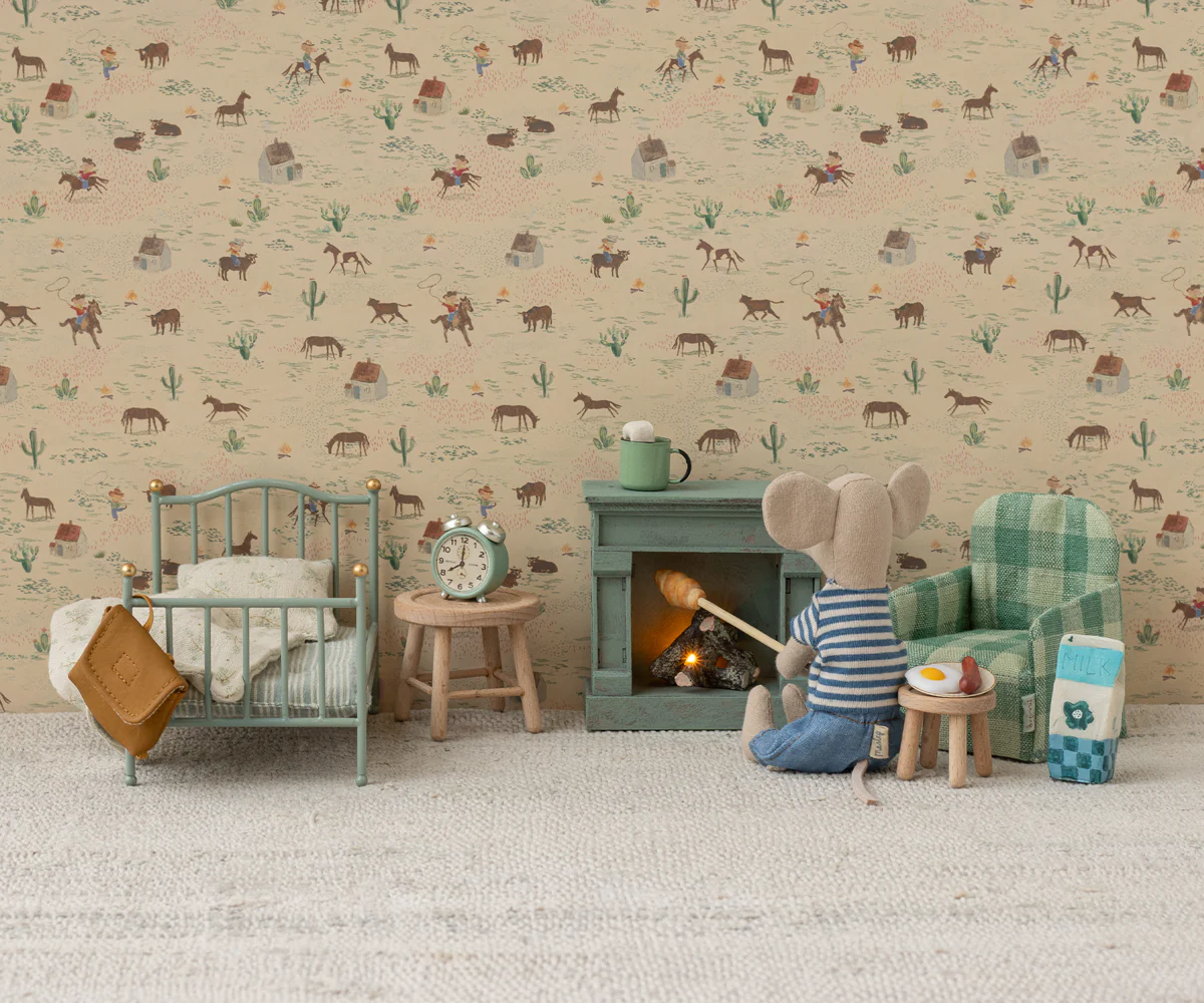 Vintage single bed, Mouse - Mint - Image 3