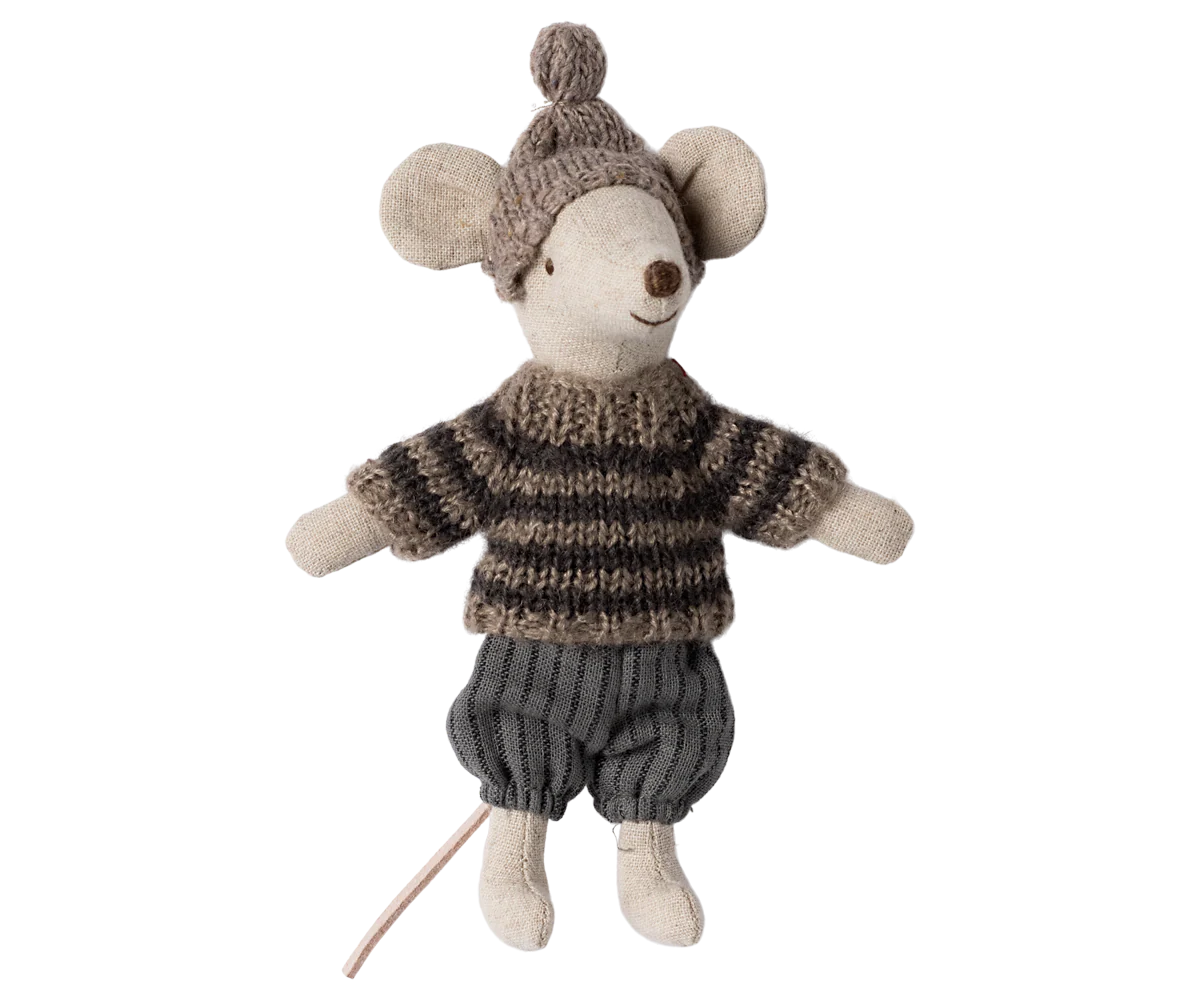 Winter mouse with ski set, Big brother - Grey - Image 3