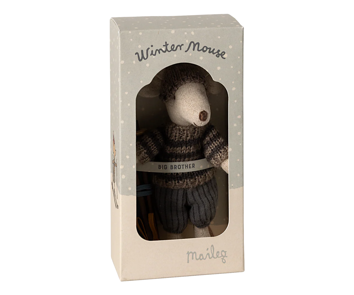 Winter mouse with ski set, Big brother - Grey - Image 4