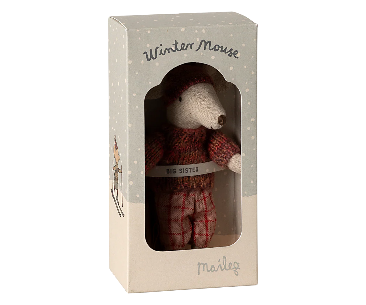 Winter mouse with ski set, Big sister - Rose - Image 4