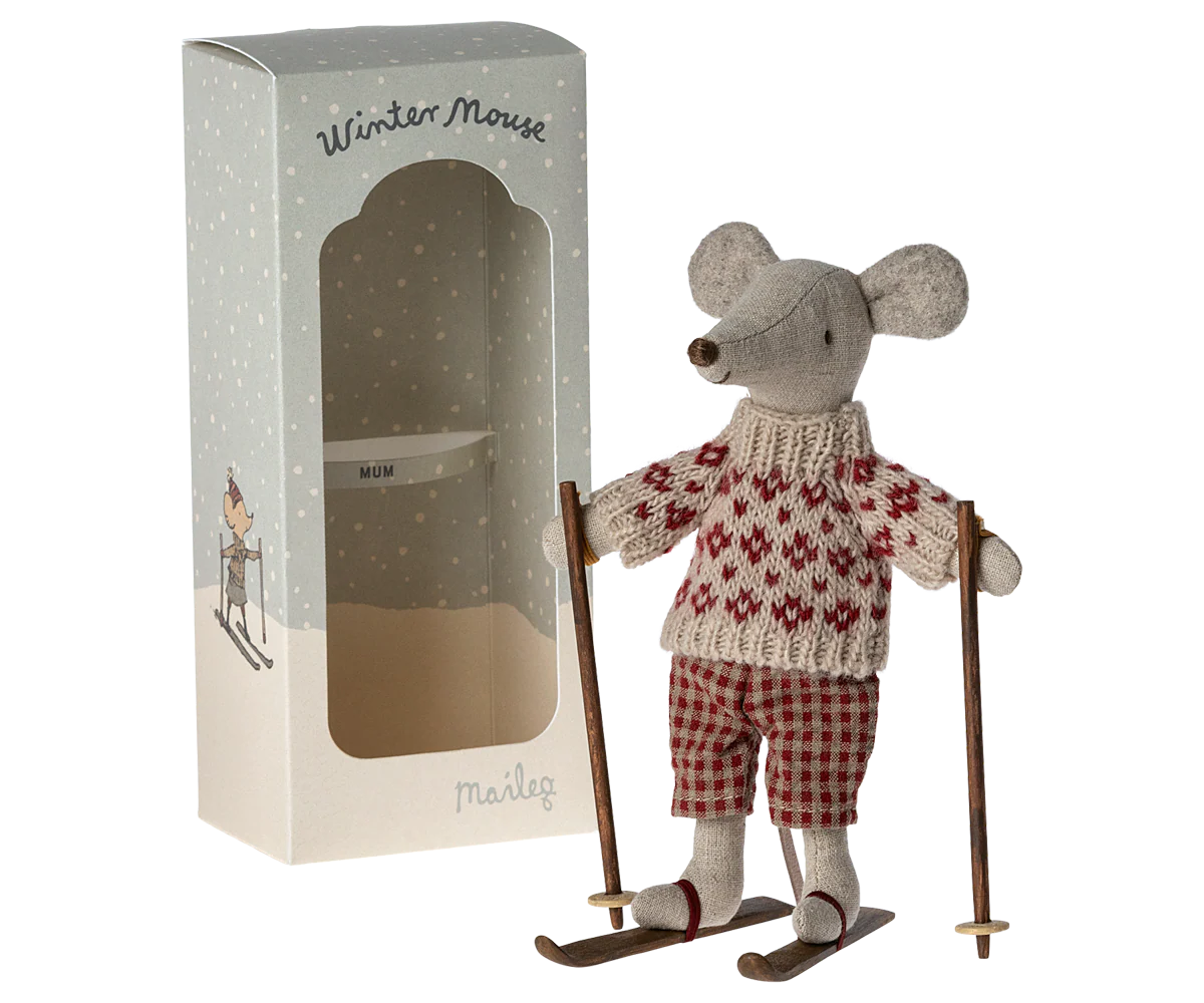 Winter Mouse with Ski Set, Mum - Image 3