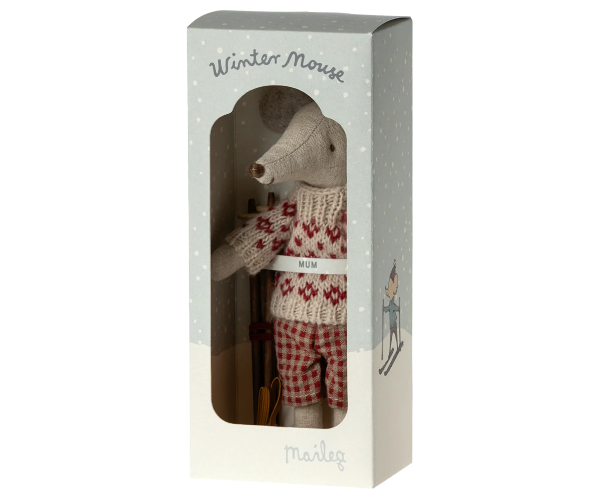 Winter Mouse with Ski Set, Mum - Image 4